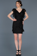 Short Black Laced Invitation Dress ABK458