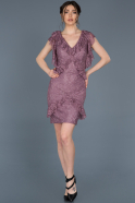 Short Lavender Laced Invitation Dress ABK458