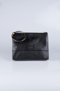 Black Leather Evening Bag V124