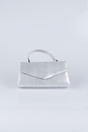 Silver Plaster Fabric Evening Bag V504
