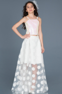 Long Cream Girl Dress ABU707