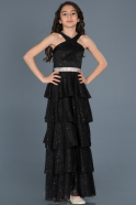 Long Black Girl Dress ABU711