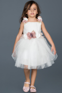 Short White Girl Dress ABK461