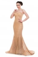 Long Gold Evening Dress S3953