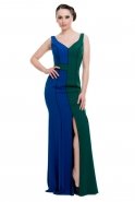 Long Sax-Blue Evening Dress C3050