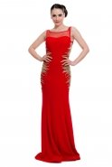 Long Red-Gold Evening Dress C3005