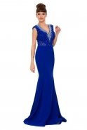 Long Sax Blue Evening Dress F1582