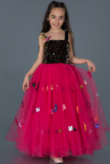 Long Fuchsia Girl Dress ABU714