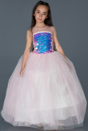 Long Pink Girl Dress ABU717