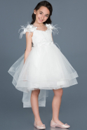 Short White Girl Dress ABK476
