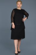 Short Black Plus Size Evening Dress ABK488
