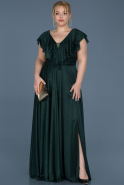 Long Emerald Green Plus Size Evening Dress ABU720