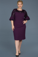 Short Purple Plus Size Evening Dress ABK491