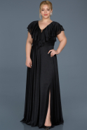 Long Black Plus Size Evening Dress ABU720