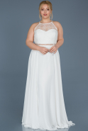 Long White Engagement Dress ABU722