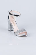 Silver Silvery Evening Shoes AB1004