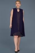 Short Purple Plus Size Evening Dress ABK061