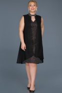 Short Black Plus Size Evening Dress ABK061