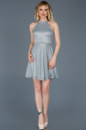 Short Grey Invitation Dress ABK395