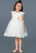 Short White Girl Dress ABK474