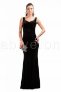 Long Black Velvet Evening Dress C6195