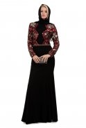 Black Hijab Dress S3887