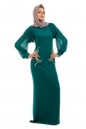 Emerald Green Hijab Dress S3670