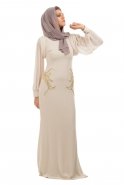 Ecru Hijab Dress S3670