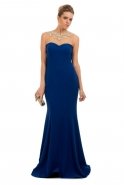 Long Sax Blue Evening Dress O1149
