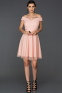 Short Powder Color Invitation Dress ABK015