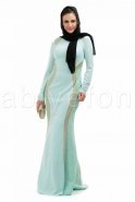 Water Green Hijab Dress S3846