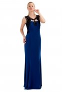 Long Sax Blue Evening Dress O7395
