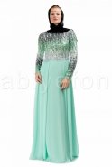 Water Green Hijab Dress S3827