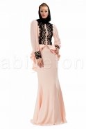 Salmon Hijab Dress S9003