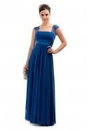 Long Sax Blue Evening Dress F941
