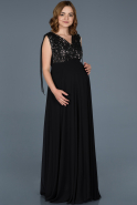 Long Anthracite Pregnancy Evening Dress ABU746