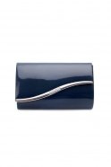 Navy Blue Patent Leather Evening Bag V451