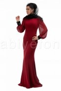 Burgundy Hijab Dress S3787
