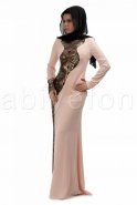 Salmon Hijab Dress S3781
