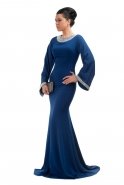 Sax Blue Hijab Dress F1202