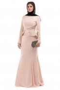 Salmon Hijab Dress S3680