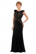 Long Black-Ecru Evening Dress O1057
