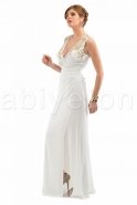 Long White-Gold Evening Dress O1052