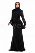 Sax Blue Hijab Dress S9003