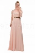 Salmon Hijab Dress S3674