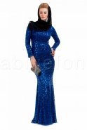 Sax Blue Hijab Dress C6109