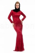 Red Hijab Dress C6109