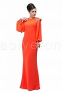 Neon Salmon Hijab Dress S3544