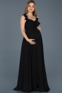 Long Black Pregnancy Evening Dress ABU753