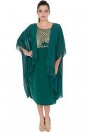 Short Emerald Green Oversized Evening Dress AL6108